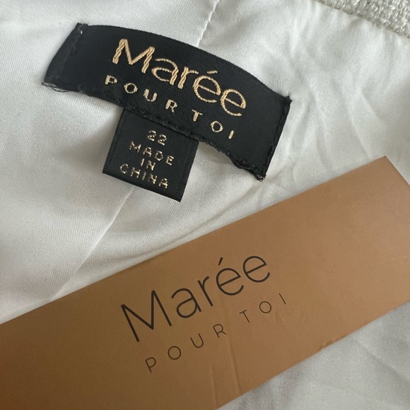 Marée Pour Toi Chic Tweed Jacket in Ivory/Off White, Plus Size 22 New w/Tag - Picture 10 of 12